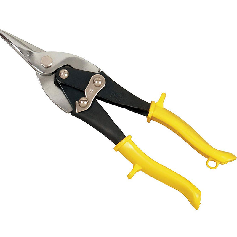 Scissors-for-metal-straight-cutting,-rubberized-handles
