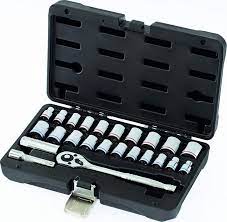 Tool kit, 3/8  Plastic Case Denzel