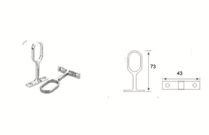 OVAL PIPE BRACKET CENTER OPEN