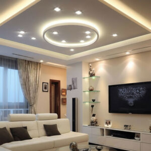 CIRCULAR LED FALSE CEILING LIVING ROOM
