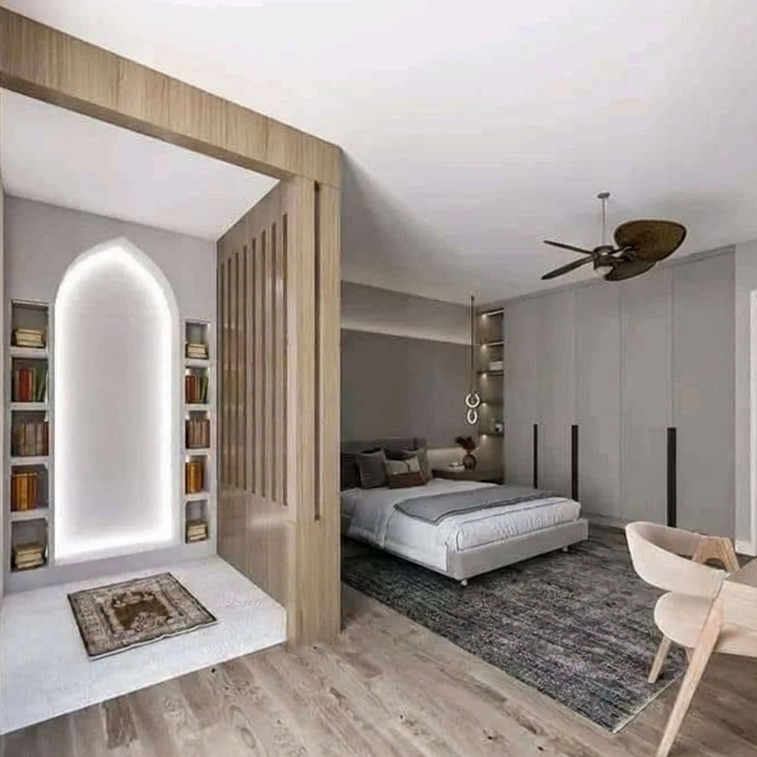 Contemporary-Bedroom-Prayer-Corner