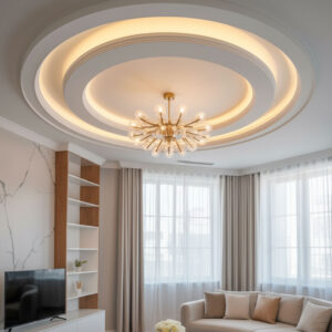 ELEGANT CIRCULAR CEILING LIVING ROOM