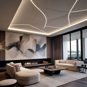 FUTURISTIC ART CEILING LIVING ROOM