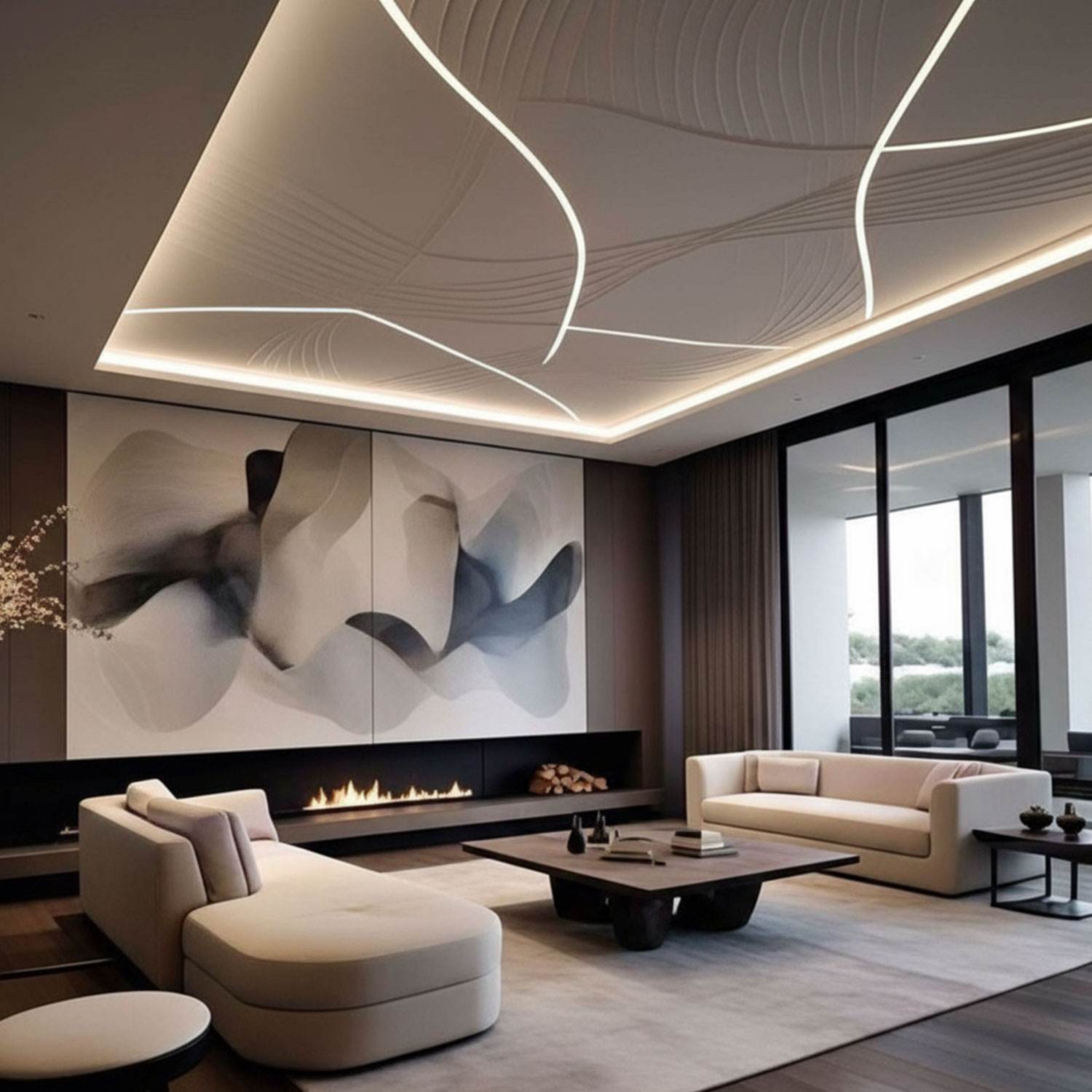 Futuristic-Art-Ceiling-Living-Room