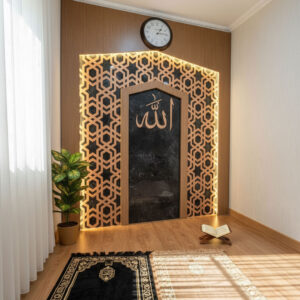 ILLUMINATED WOODEN PRAYER NICHE