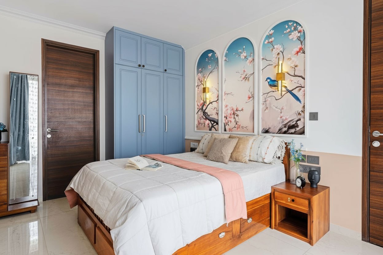 Modern-3-Door-Swing-Wardrobe-Design-Featuring-Beige-and-Denim-Blue-Finish