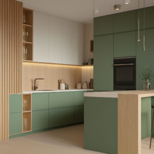 OLIVE HAVEN MODERN GREEN KITCHEN